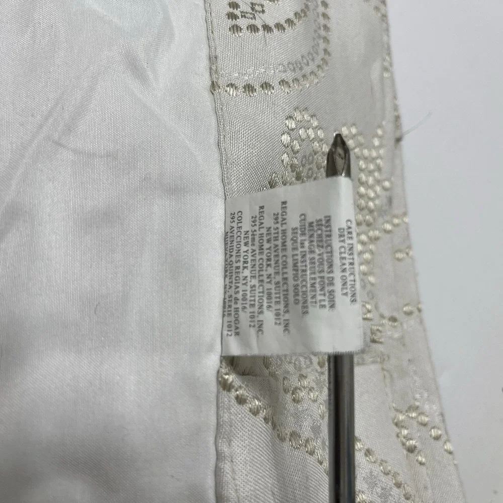 Regal Home Collections Ivory Curtain Embroidered Set Of 3 Lined 50